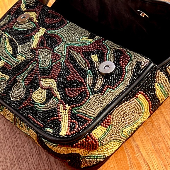 🌺🎉HP🎉🌺 NWOT Staud Beaded Tommy Shoulder Bag Tropical Camo 🌟Rare Find🌟 - Picture 8 of 16